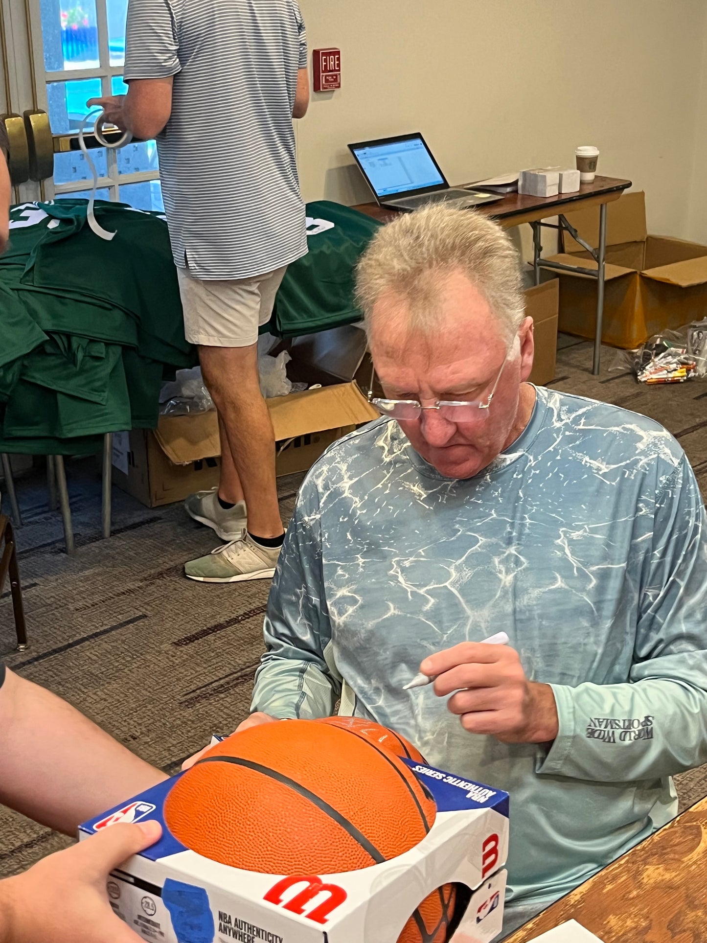 Larry Bird Autographed Authentic Series Indoor/Outdoor Wilson NBA Basketball Boston Celtics BAS LARRY BIRD HOLOGRAM