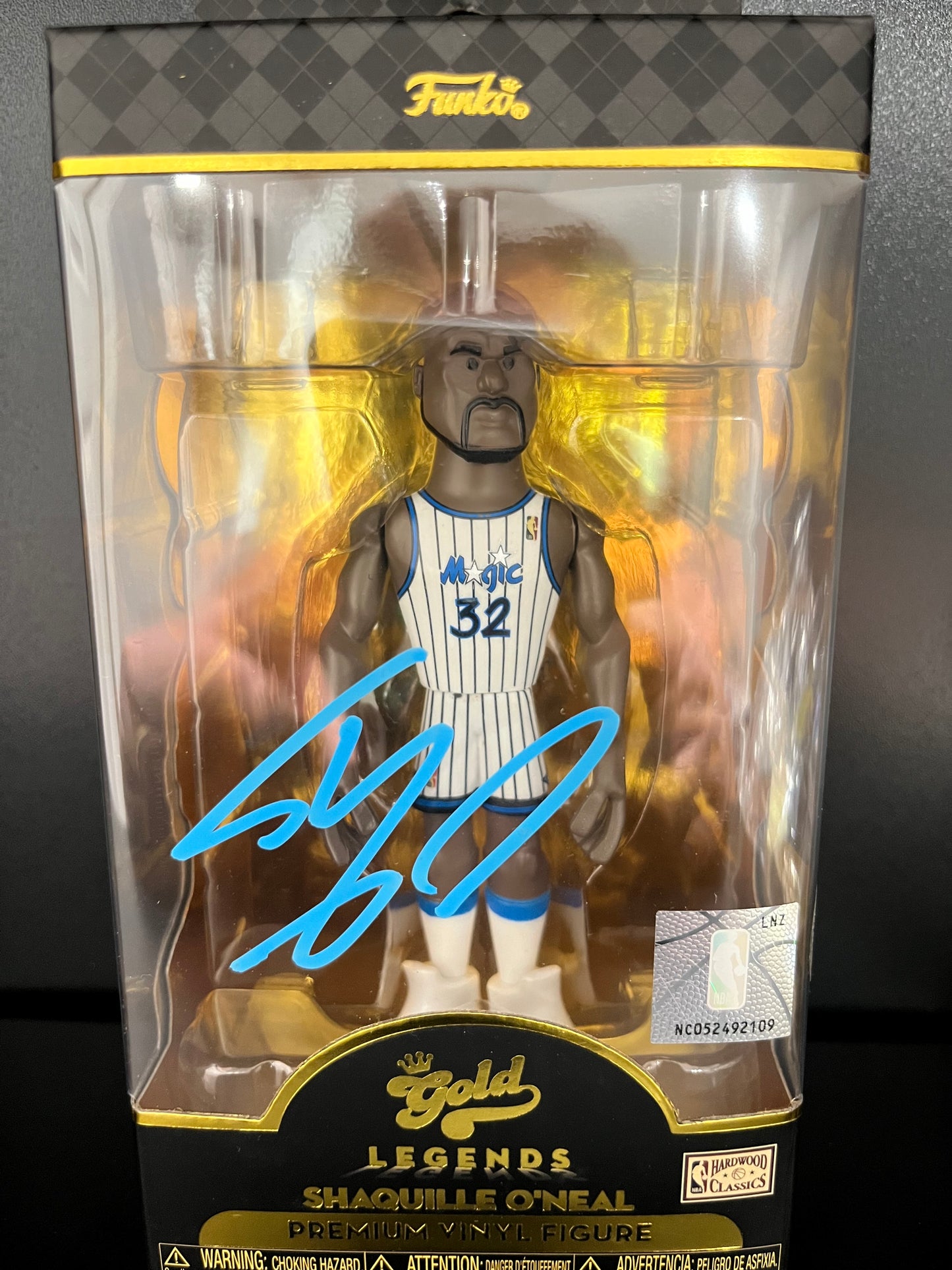 Shaquille O'Neill Autographed 5" Funko NBA Gold Legends BAS