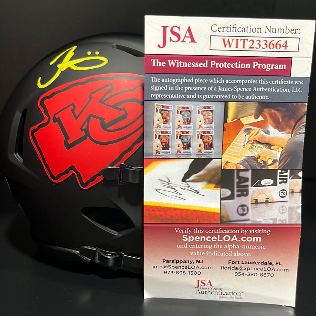 Tyreek Hill Autographed Kansas City Chiefs Eclipse Mini Helmet JSA