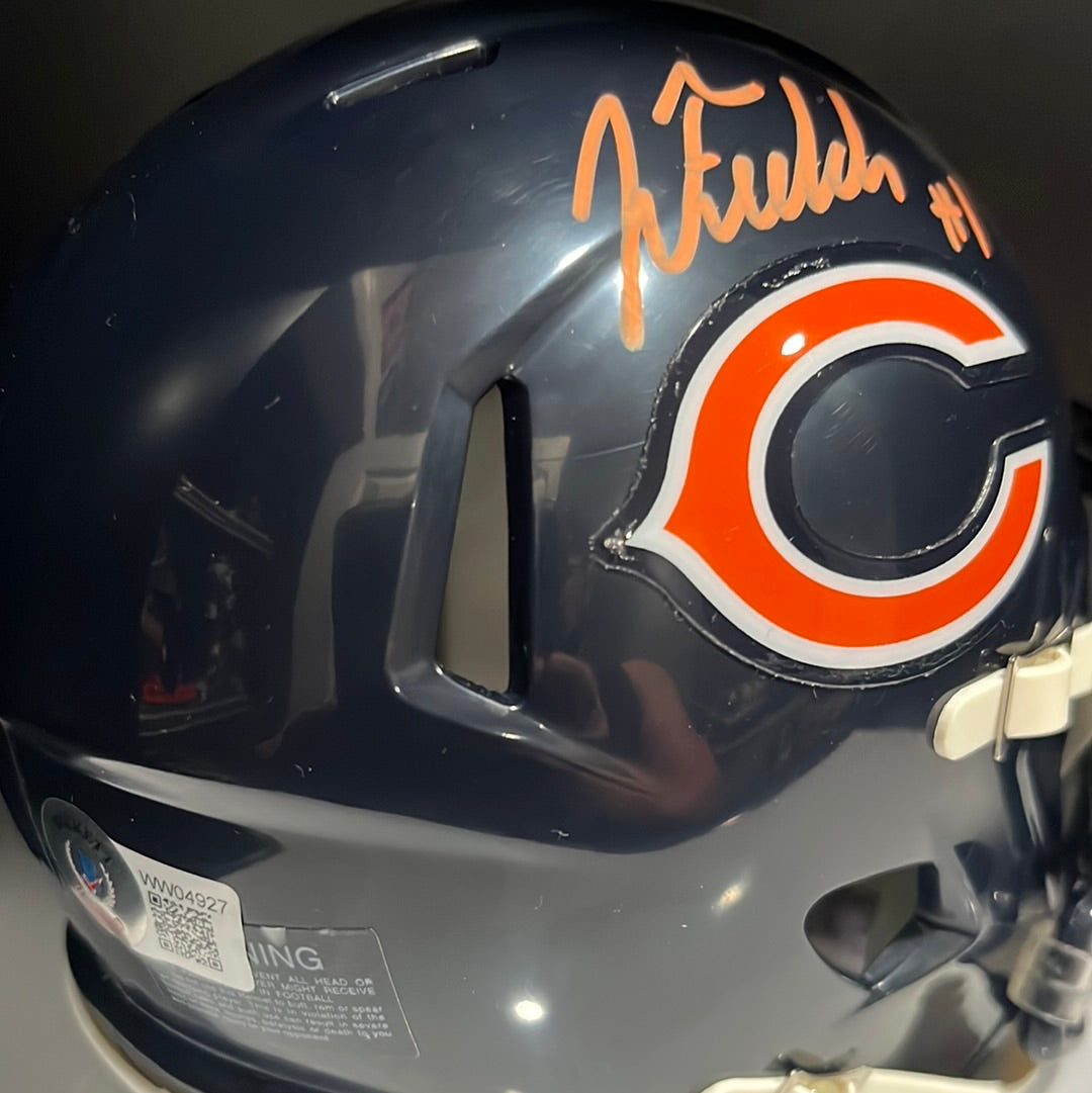 Justin Fields Autographed Chicago Bears Speed Mini Helmet BAS