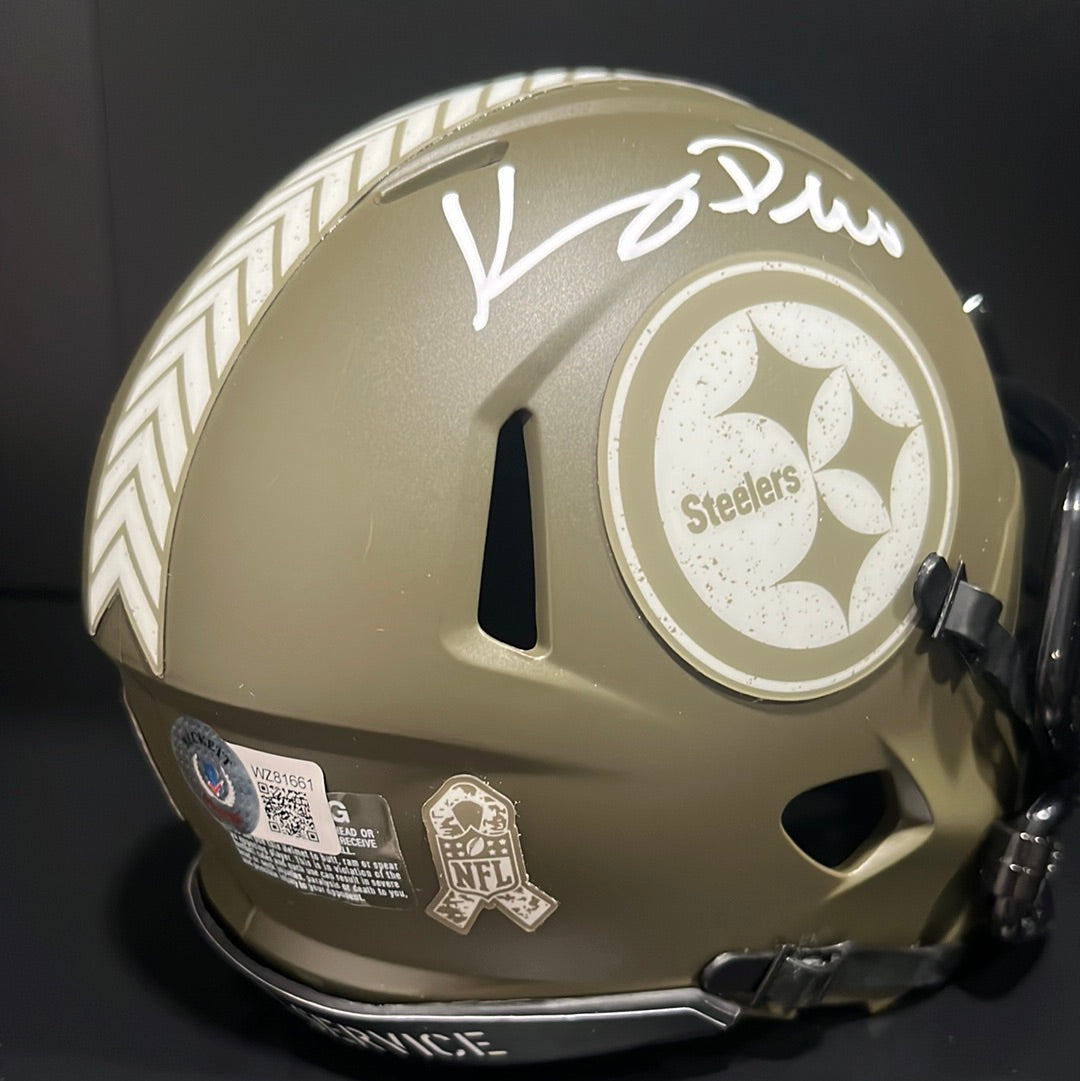 Kenny Pickett Autographed Pittsburg Steelers Salute To Service Mini Helmet BAS