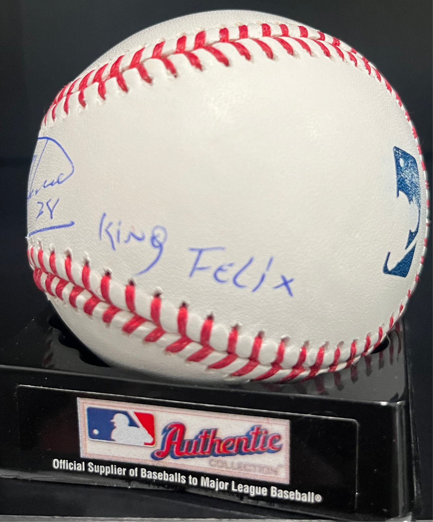 Felix Hernandez Autographed Major League Baseball w/ "KING FELIX" Inscription BAS