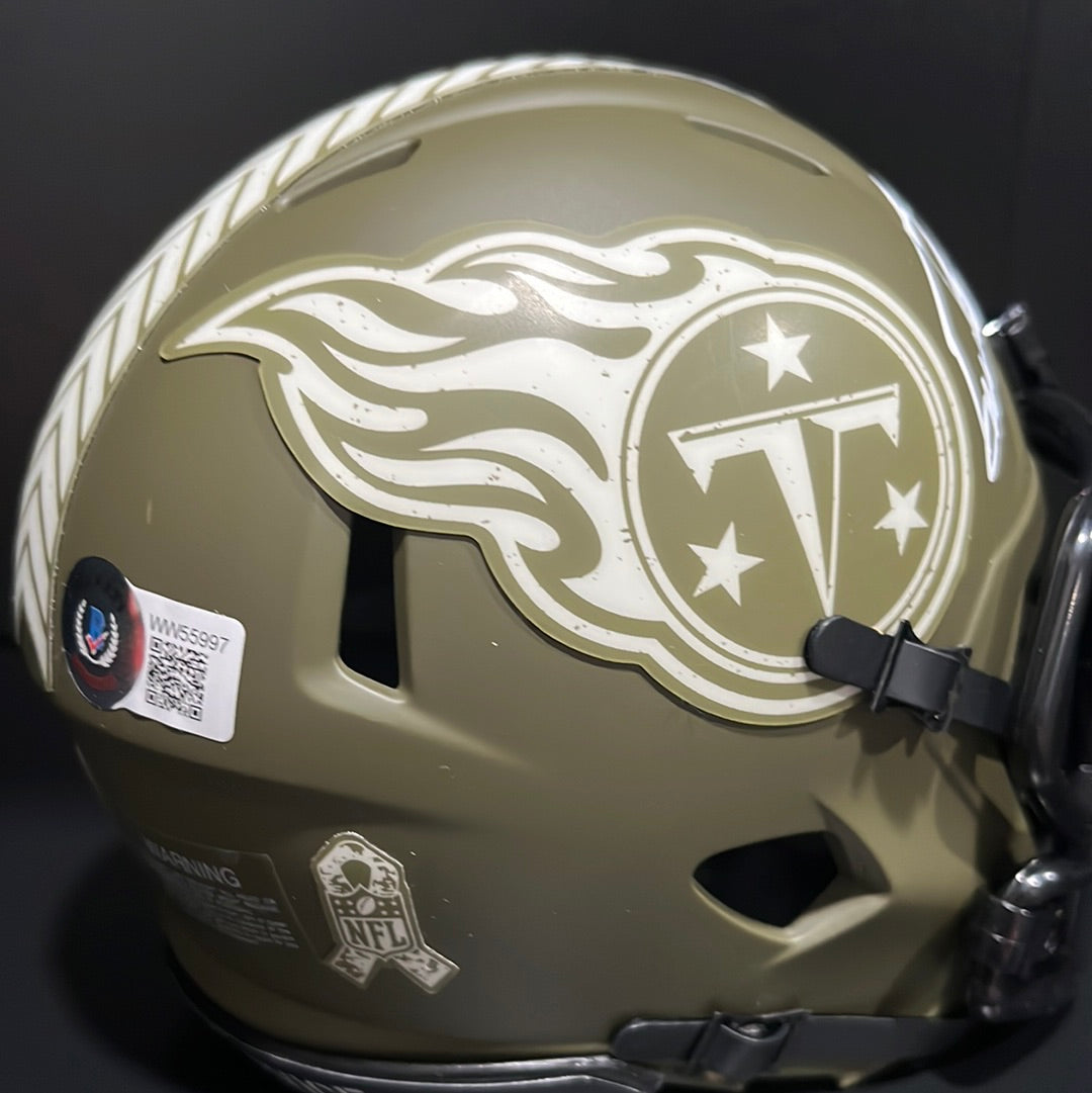 Derrick Henry Autographed Tennessee Titans Salute To Service Mini Helmet BAS