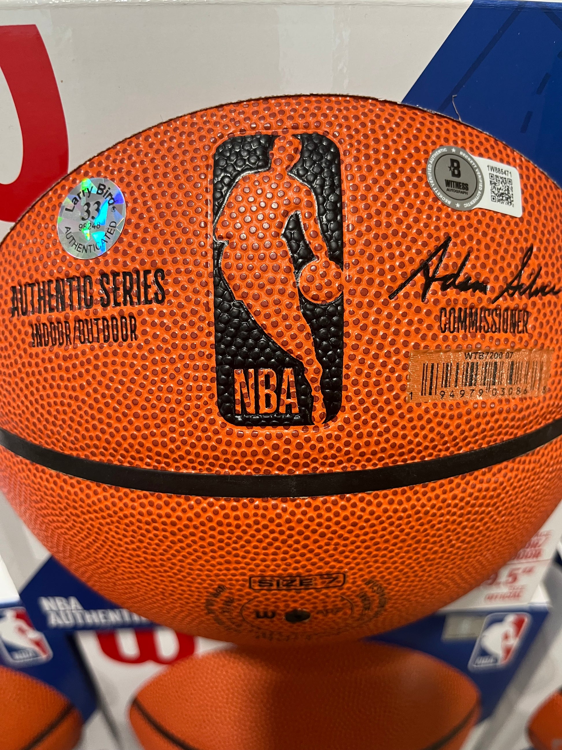 Larry Bird Autographed Authentic Series Indoor/Outdoor Wilson NBA Basketball Boston Celtics BAS LARRY BIRD HOLOGRAM