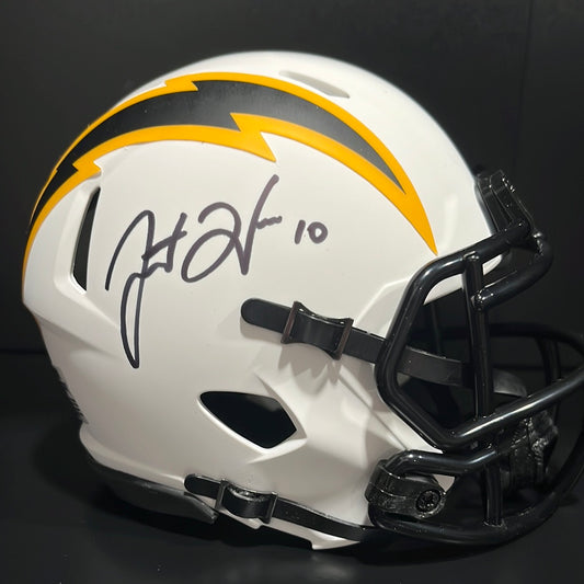Justin Herbert Autographed Los Angeles Chargers Lunar Eclipse Mini Helmet PSA