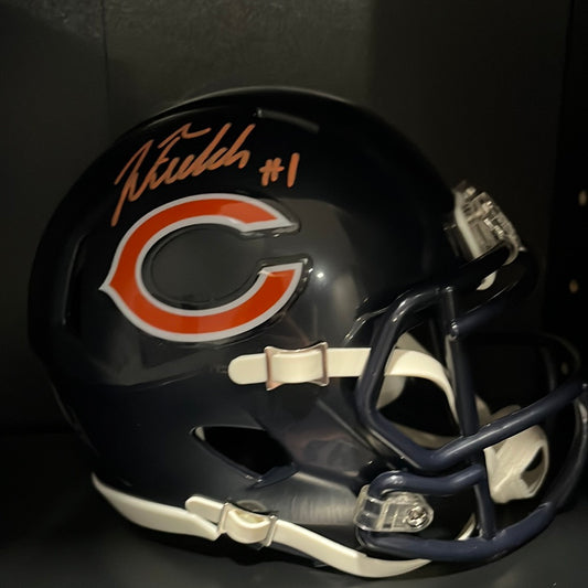 Justin Fields Autographed Chicago Bears Speed Mini Helmet BAS